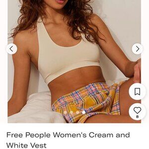 Free People Cream and White Bra